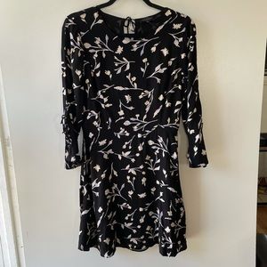 Lucky brand black floral bell sleeve mini dress